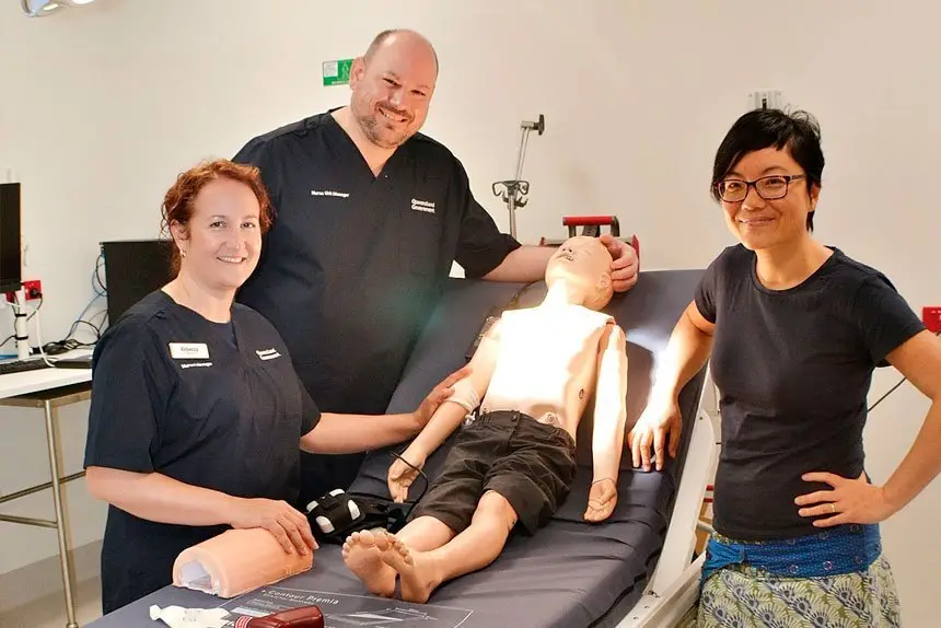 GETTING READY: (l.tor.) Assistant Director Nursing, Rebecca Helland, Nurse Unit Manager James Want and Clinical Director Dr Meech Freeman.