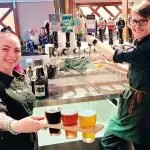 HERE’S CHEERS: Akasha Walbank and Ryan O’Halloran have 72 beers to offer you at the PA.