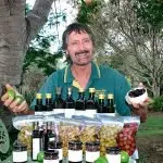 HOME GROWN: Bernie Mahon with just some of the products available from the boutique shop located at the farm.