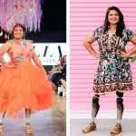 MODELLING: Sara Shams regularly volunteers to step out on the catwalk.