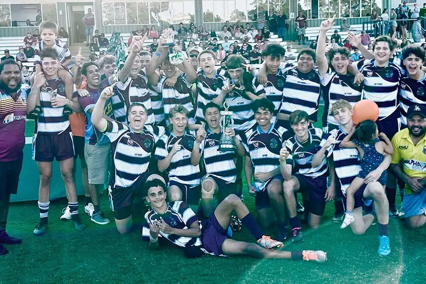 CUP VICTORY: Ipswich High once again enjoyed outstanding success in State wide rugby league competitions winning three titles..