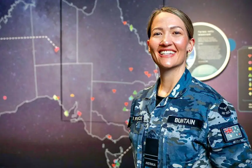 EYE IN THE SKY: Joelene Buntain at the Australian Space Discovery Centre in Adelaide.