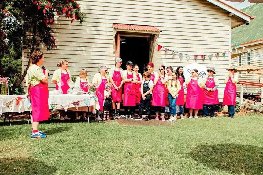 HAPPY BAKERS: Some of the big team involved with last year’s Great Marburg Bake Off. This year organisers are predicting even more entries.