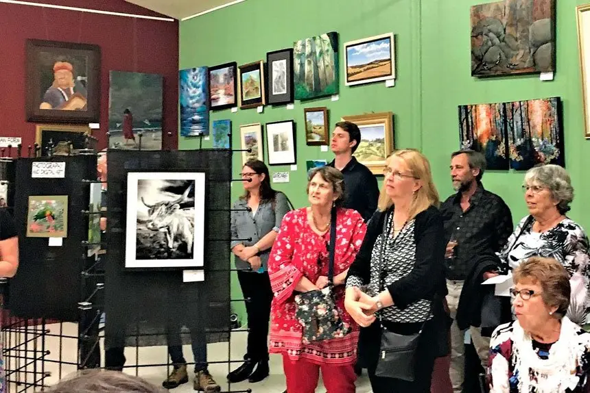 HOPEFUL: Artists waiting for winners to be announced at the  2022 Black Snake Festival Art Competition