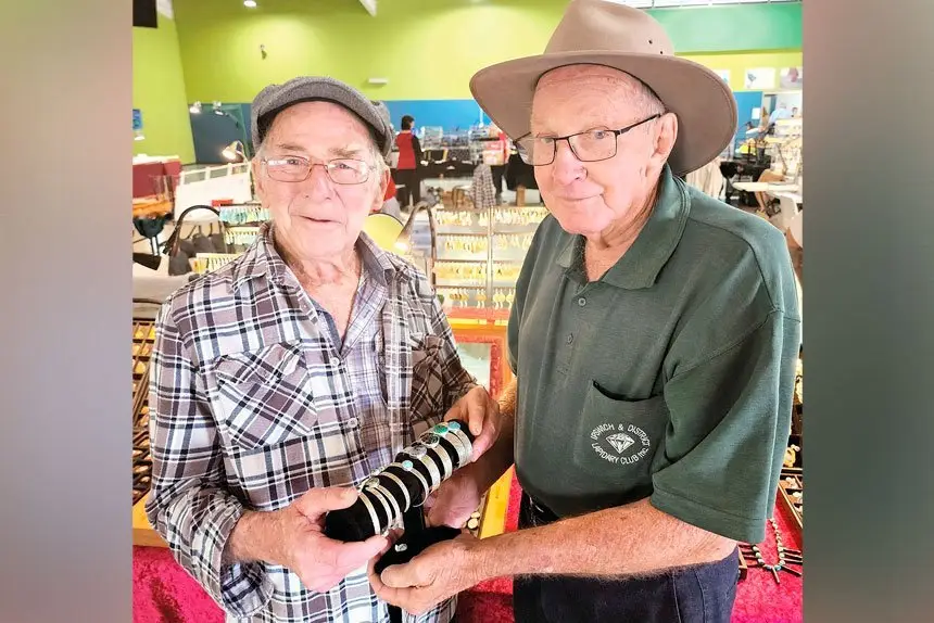 Edward Stone from Silkstone and Graham McLean from Yamanto have been members of the Ipswich Lapidary Club for years.