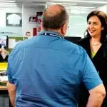 NEWSROOM VISIT: In 2016 the Premier called in to say hello to myself and the QT newsroom staff.