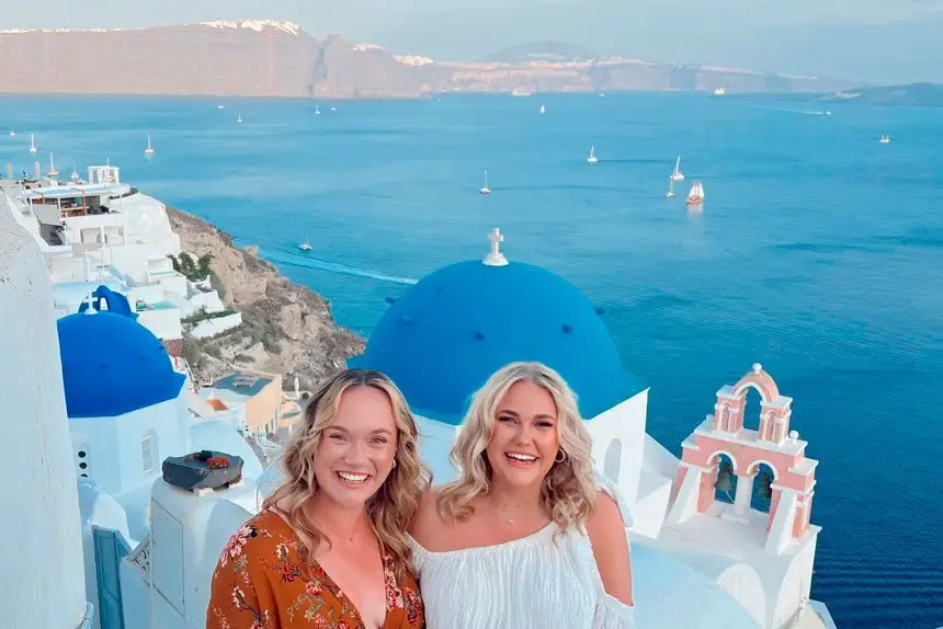 PICTURE PERFECT: Everyone who visits Santorini takes a hero shot high in the village overlooking the sea.