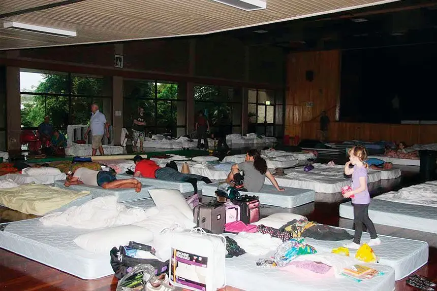 SHELTER: Recent floods have forced hundreds to stay in emergency accommodation shelters in the district.