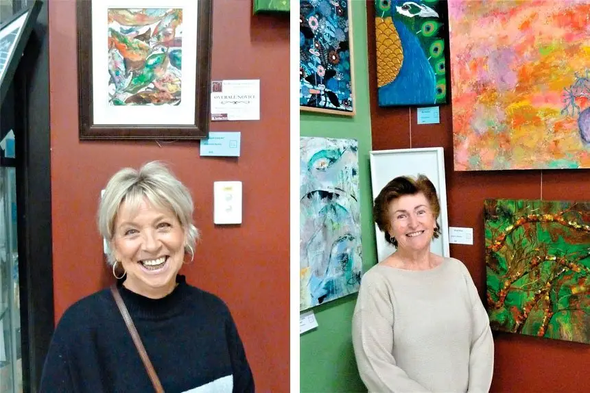 LEFT: Overall Novice winner Jacquie Keeble
and RIGHT: Prize winner in the Abstract, Suezanne Cunningham