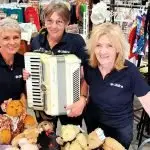 COME IN: Lifeline’s West Ipswich store supervisor, Noelene Huth with volunteer, Pat Vine and Cheryl Shaw.