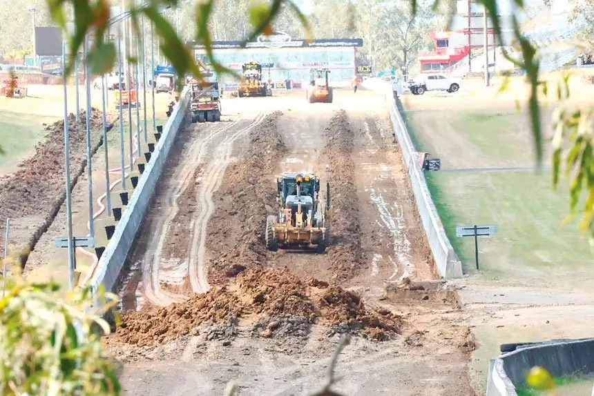 EARLY WORK: A lot has changed since the bulldozers first moved in to tear up the old track.