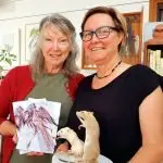 FRONT COVER: Ipswich author Toni Risson with artist Deb Mostert.