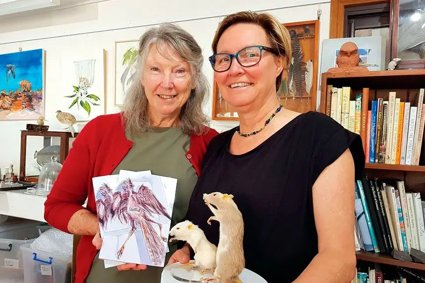 FRONT COVER: Ipswich author Toni Risson with artist Deb Mostert.