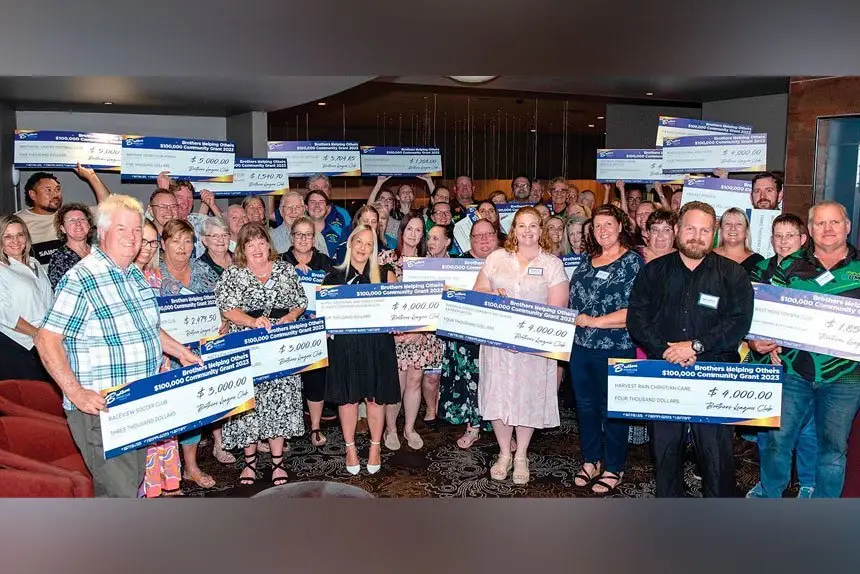 A HELPING HAND: Representatives of more than 35 community groups gathered at the Brothers Leagues Club last week to received grant awards.
