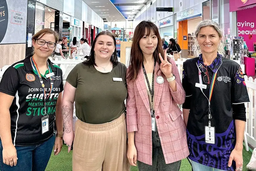 Zonia Weirdeman, Jessica Rattey, Yalian Chen and Christina Robb from West Moreton Health provided information at the Expo to shoppers.