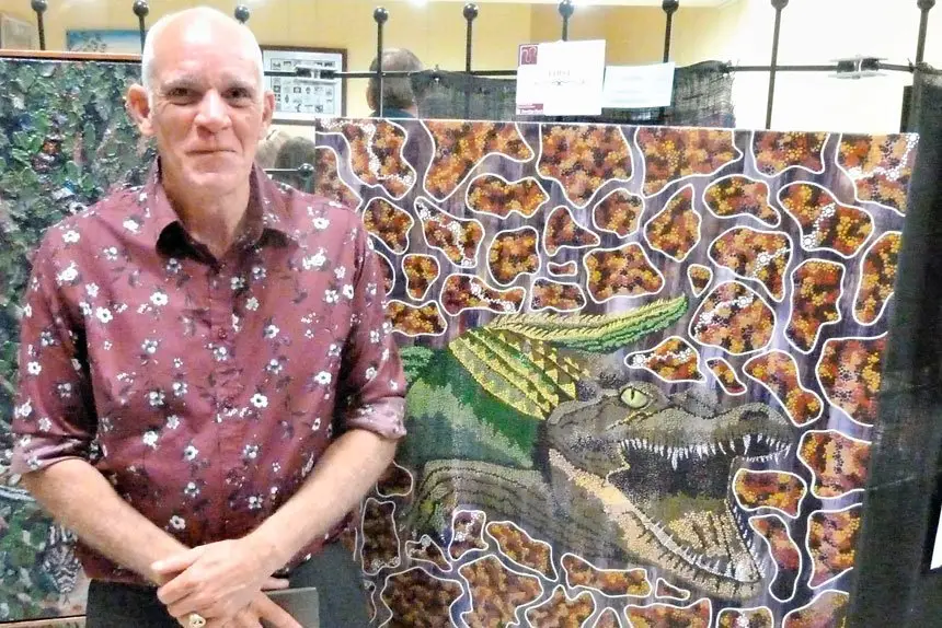 WILDLIFE WINNER: Craig Rankmore took home first prize for his painting “Crocodile”.