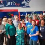 WITH THANKS: Cr Paul Tully (centre) with representatives of just some of the 20 local charities that have now benefited from the community funds established by Pisasale more than a decade ago.