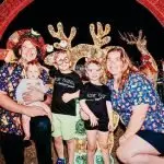 Katelyn, Andy and their kids get ready for Christmas with their festive lights.