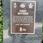 The plinth laid to memorialise First Nations soldiers.