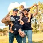 Grayson and his family get ready for the run.