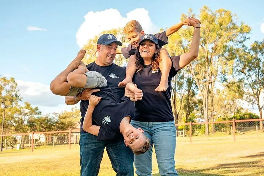 Grayson and his family get ready for the run.