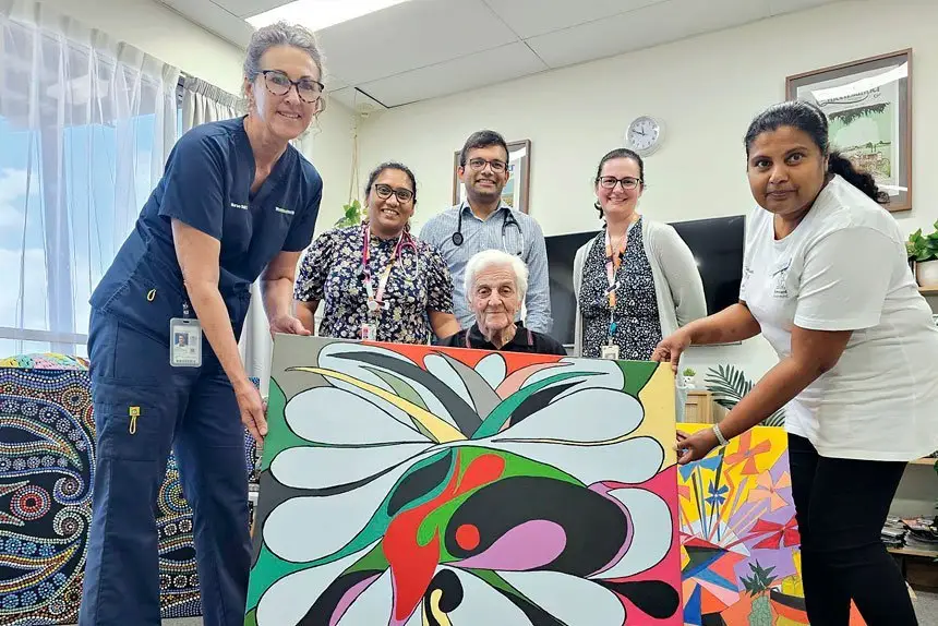 Unit Manager Carol Maclennan, Dr Danusha DeAlwis, Dr Prakashkumar Maiyani, Tamah Davis and Dr Champa Ranasi.