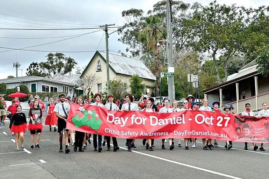 MARCHING FOR DANIEL: Local schoolkids remember a life snatched away by evil.