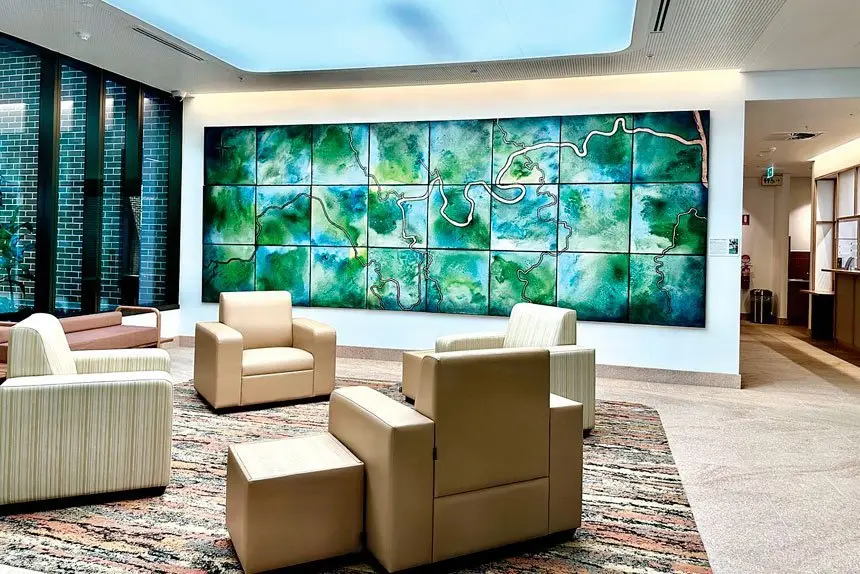 A Kylie Stevens piece decorates the Mental Health Unit.