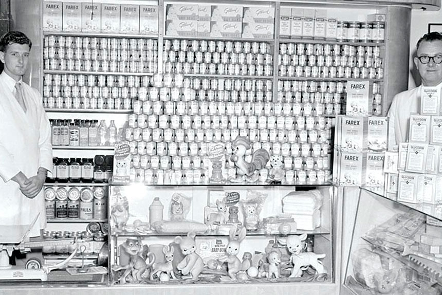 PAST GLORY: A pharmacy has been part of the picture in the Nicholas St are for many decades.