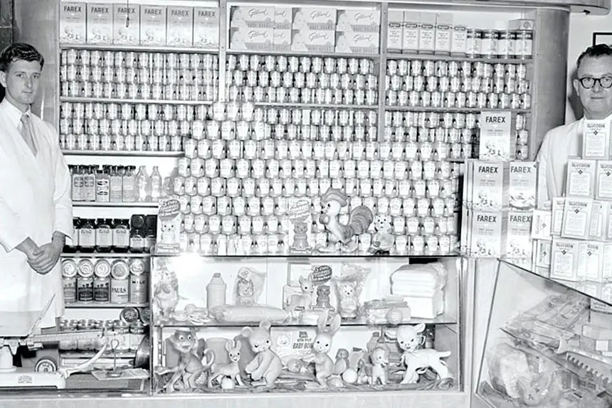 PAST GLORY: A pharmacy has been part of the picture in the Nicholas St are for many decades.