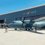 PAST PLANES: The historical DHC-4 Caribou A4-236 next to the C-27J Spartan.