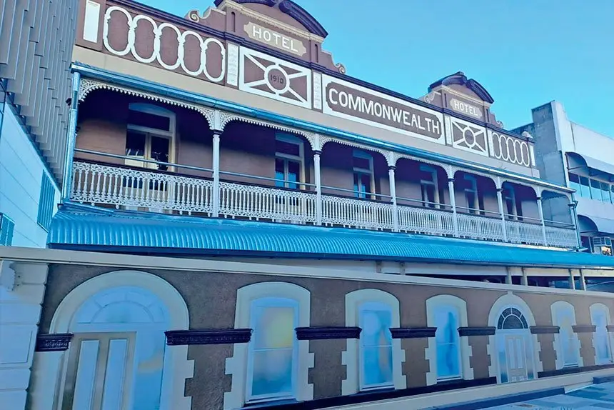 REBUILD PROGRESSES: The new-look Commonwealth Hotel is beginning to take shape as this exciting redevelopment gains pace.