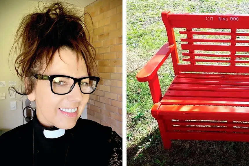 Reverend Lorraine Lynch will unveil a Red Bench on Saturday.
