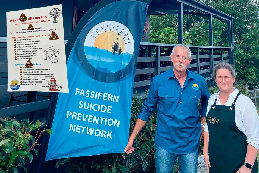 Ken Meldrum and Milly look forward to a munch with meaning at the Roadvale Hotel.