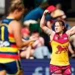 Shannon Campbell roars as the Lions triumph.