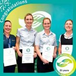 Four ladies have completed their 20th year in health.