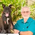 Ken McLeod and his Staffy Tia