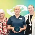 Toni Pirie (centre) with her mother Annette Hall and daughter Emily Piris.