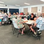 Camira Friends and Neighbours club members play the bingo style card game Hoy. PHOTO: Liz Lister