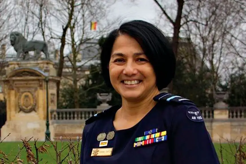 Air Vice-Marshal Di Turton in Brussels, Belgium, where she is Australia’s first female military representative to NATO and the EU. Photo: Antje Devos