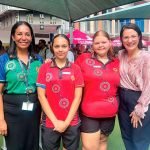 Left to right, Principal Karla Brady, new school leaders Cienna and Allira, and Jordan MP Charis Mullen.