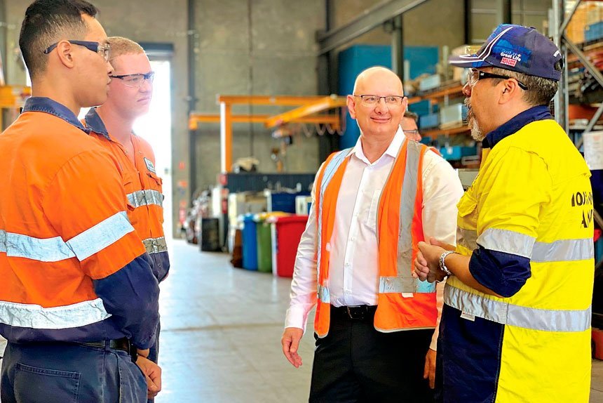 Mr Shayne Neumann MP visits a workplace.
