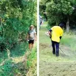 LEFT: Bellbird Park resident James Tanner goes through a rough patch PHOTO: Helen Youngberry. RIGHT: Ipswich City Council employees mowing at North Ipswich. PHOTO: IPSWICH CITY COUNCIL