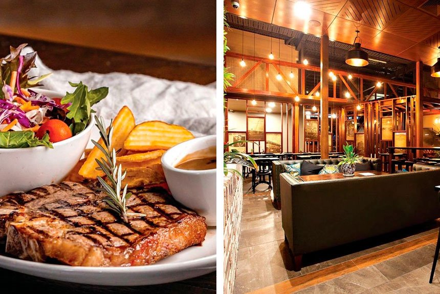 (Left) Delicious meals available at the Prince Alfred. (Right) You will find a choice of delightful eating areas at the Prince Alfred.