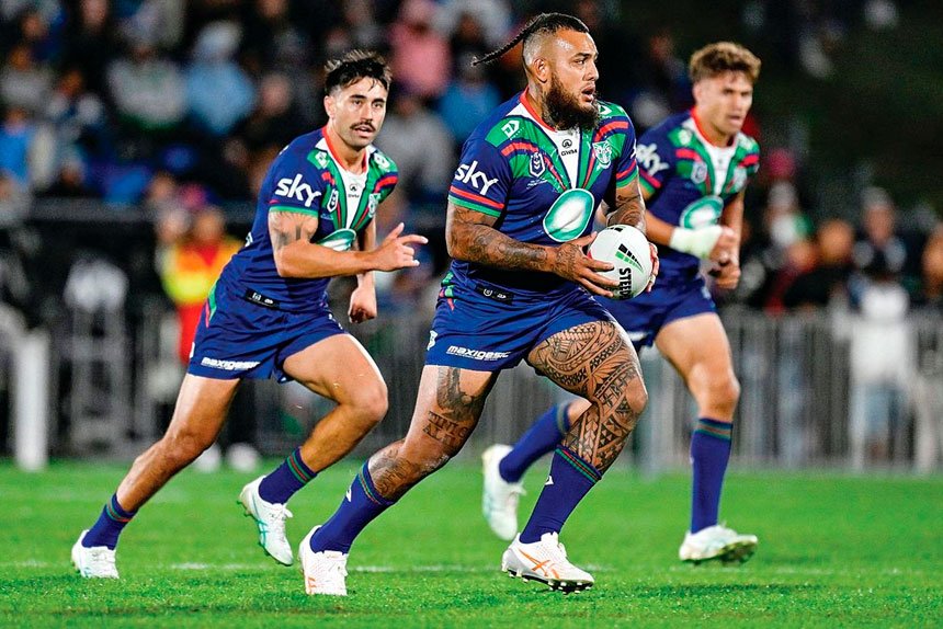 Addin Fonua-Blake of the Warriors during the NRL Round 4 match between the New Zealand Warriors and the Newcastle Knights at Mount Smart Stadium in Auckland, New Zealand, PHOTO: AAP IMAGE