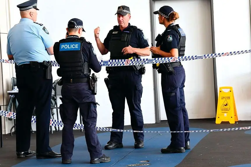 Police attend a crime scene in Ipswich.