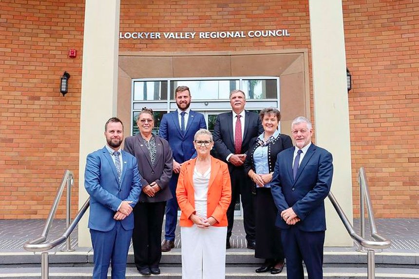 L-R Deputy Mayor Chris Wilson, Cr Julie Reck, Cr Anthony Wilson, Mayor Tanya Milligan, Cr David Neuendorf, Cr Cheryl Steinhardt and Cr Michael Hagan.