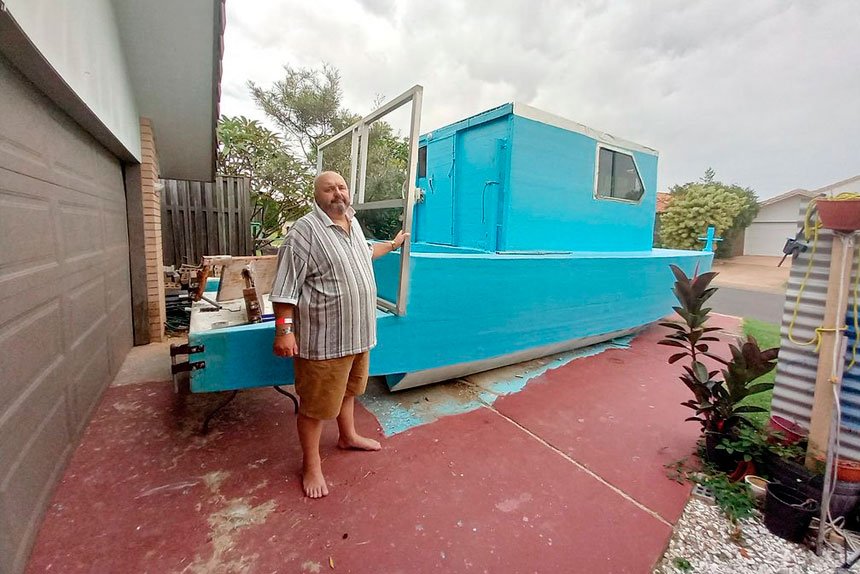 Raceview’s Brett Lay with his Big Blue Boat