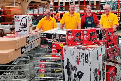 Left to right, Pastor Rob Howells (Beacon Community Hub) with John Molhoek, Hannah Condon and John Swanwick.