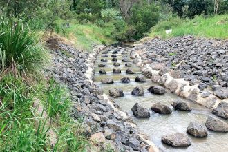 NATURAL ENVIRONMENT: Rock ramp fishways provide connectivity, allowing native fish to move freely to upstream habitats, where it is hoped they will flourish.